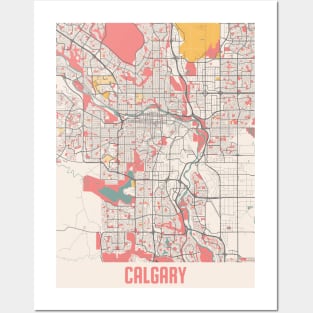 Calgary - Canada Chalk City Map Posters and Art